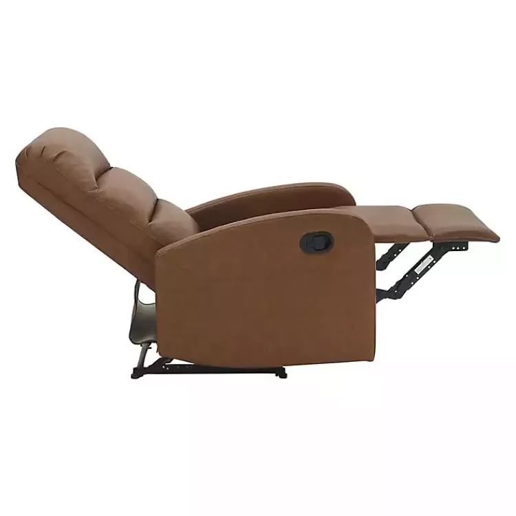brown_faux_leather_upholstered_slim_recliner_10.webp Faux Leather Upholstered Slim Recliner>Kirklands Home Store