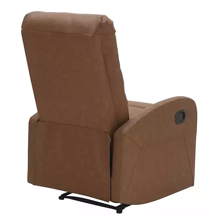 brown_faux_leather_upholstered_slim_recliner_3.webp Faux Leather Upholstered Slim Recliner>Kirklands Home Store