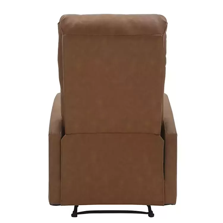 brown_faux_leather_upholstered_slim_recliner_4.webp Faux Leather Upholstered Slim Recliner>Kirklands Home Store