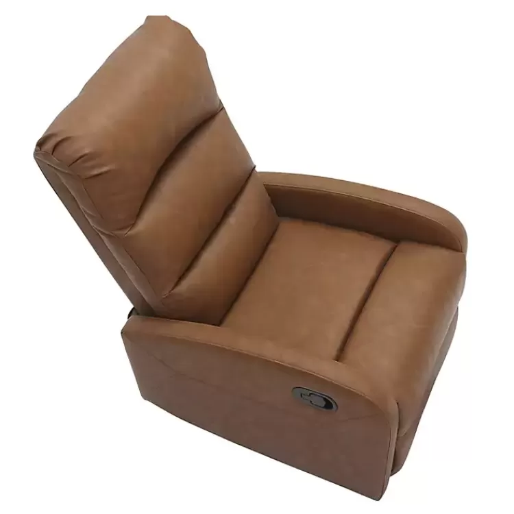 brown_faux_leather_upholstered_slim_recliner_6.webp Faux Leather Upholstered Slim Recliner>Kirklands Home Store