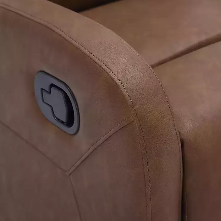 brown_faux_leather_upholstered_slim_recliner_7.webp Faux Leather Upholstered Slim Recliner>Kirklands Home Store