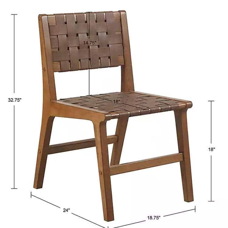 brown_faux_leather_woven_dining_chairs_set_of__8.webp Faux Leather Woven Dining Chairs, Set of 2>Kirklands Home Sale