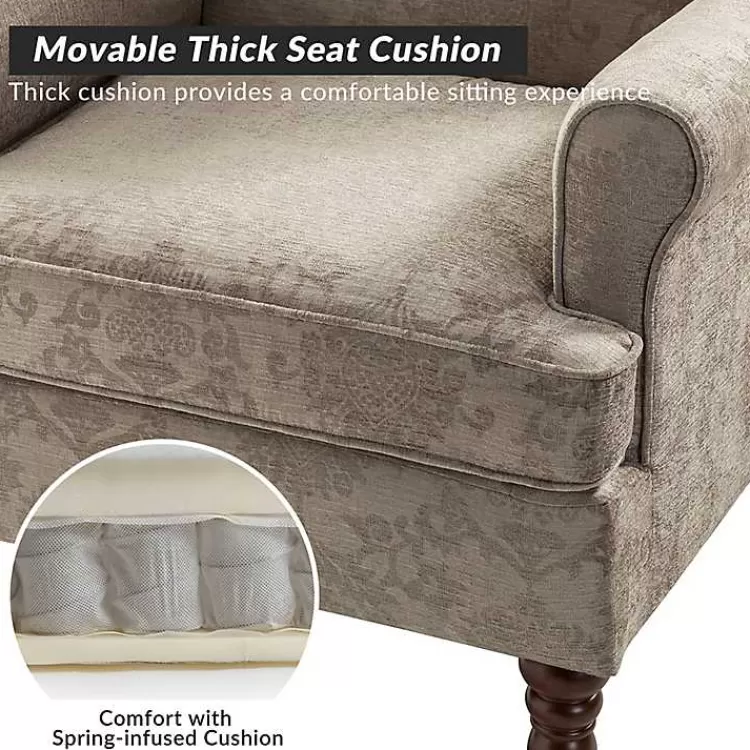 brown_floral_brocade_wingback_ella_armchair_5.webp Floral Brocade Wingback Ella Armchair>Kirklands Home Hot