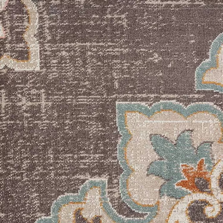 Brown Floral Medallion Outdoor Area Rug, 7x9>Kirklands Home Flash Sale