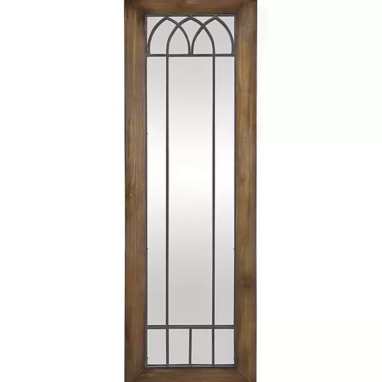 Brown Larissa Arched Window Leaning Mirror>Kirklands Home Clearance