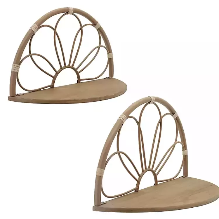 Brown Metal Arched Flower Wall Shelves, Set of 2>Kirklands Home Shop