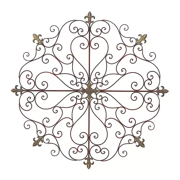 Patina Metal Floral Crest Wall Plaque>Kirklands Home Hot