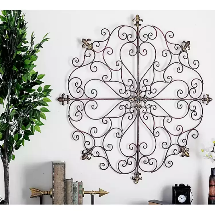 Patina Metal Floral Crest Wall Plaque>Kirklands Home Hot