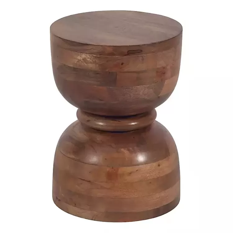 Polished Wood Hourglass Accent Table>Kirklands Home Fashion