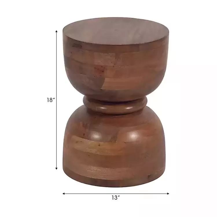 brown_polished_wood_hourglass_accent_table_6.webp Polished Wood Hourglass Accent Table>Kirklands Home Fashion