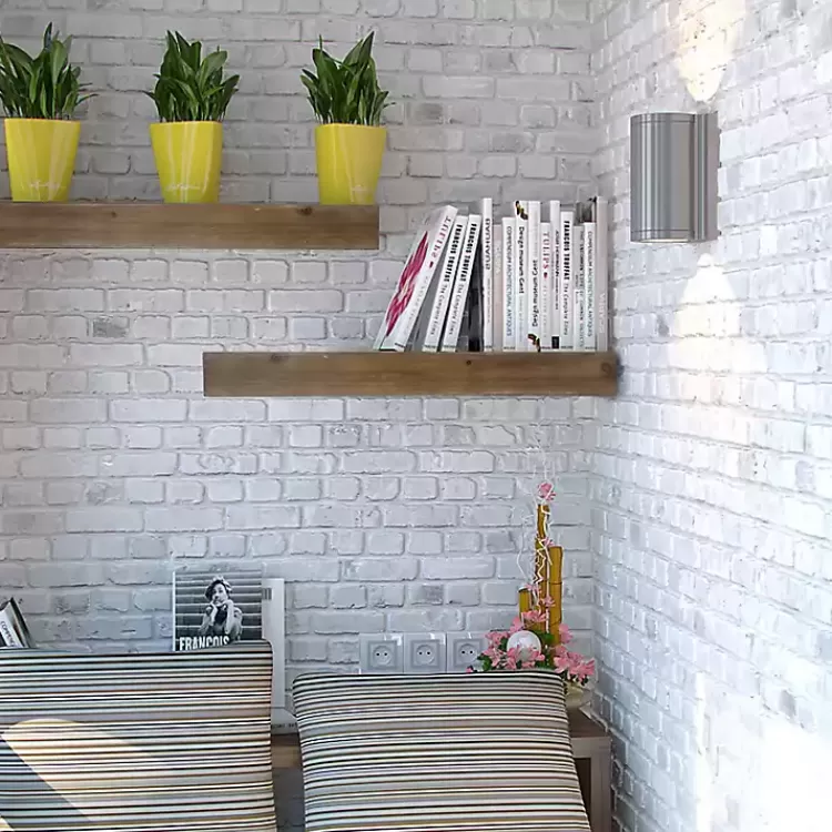 Brown Rustic Floating Wooden Shelf>Kirklands Home Best Sale