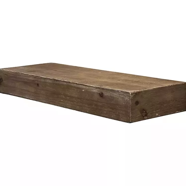Brown Rustic Floating Wooden Shelf>Kirklands Home Best Sale