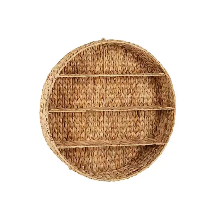 Brown Sea Grass Woven Round Wall Shelf>Kirklands Home Cheap