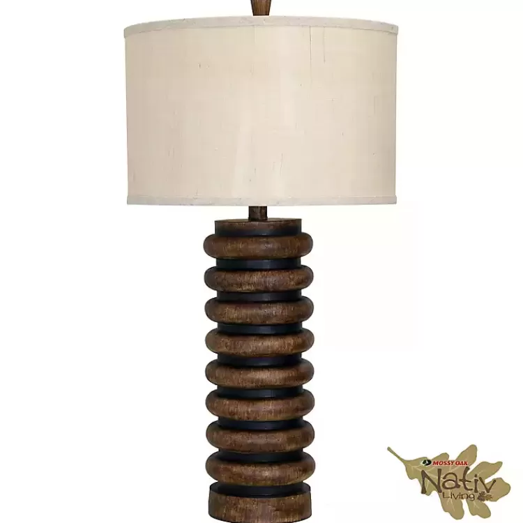 Brown Stained Ribbed Base Table Lamp>Kirklands Home Flash Sale
