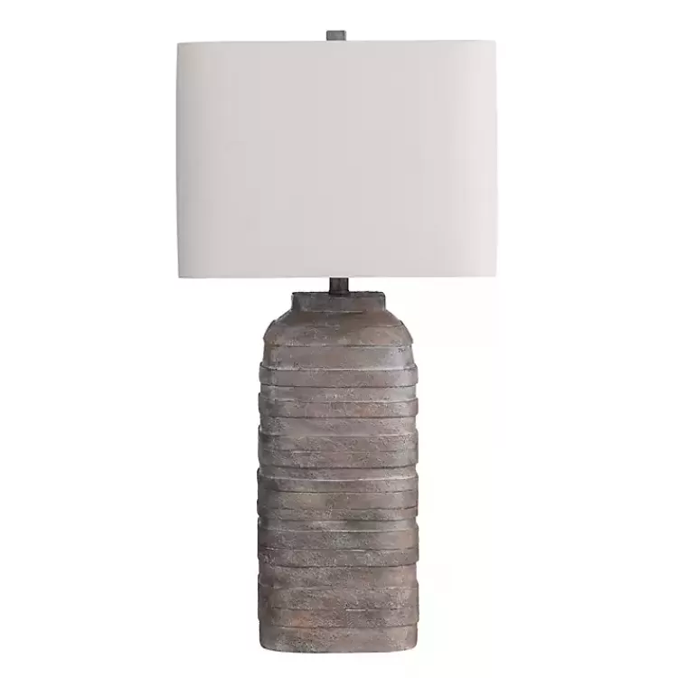 Brown Textured Rectangle Shade Table Lamp>Kirklands Home Store