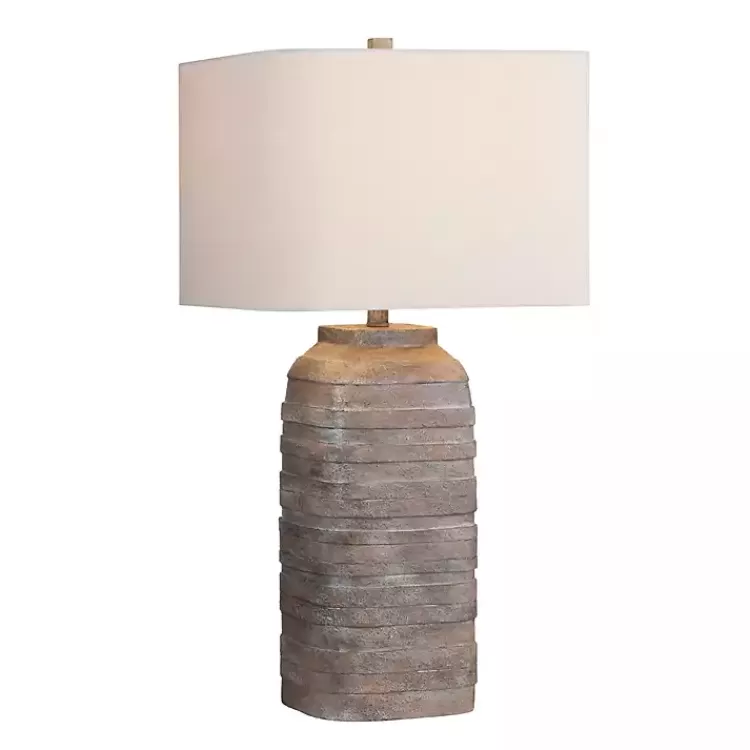 Brown Textured Rectangle Shade Table Lamp>Kirklands Home Store