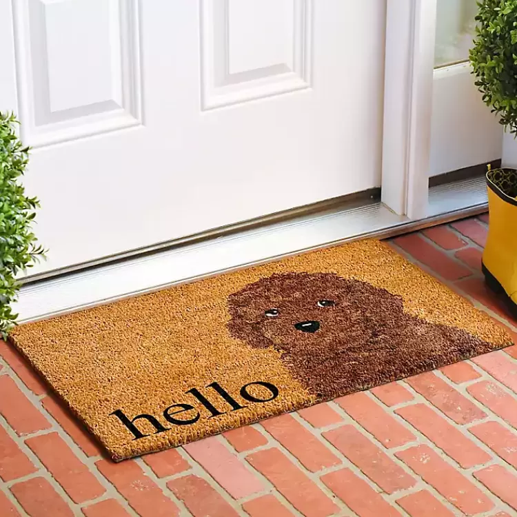 Toy Poodle Hello Doormat>Kirklands Home Store