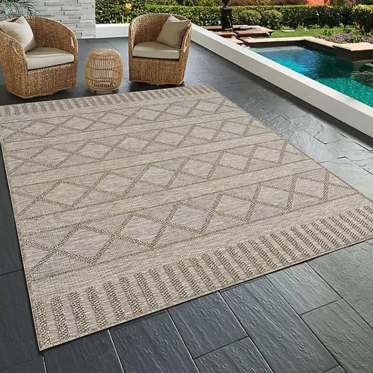 brown_transitional_stripes_indooroutdoor_rug_x_2.webp Transitional Stripes Indoor/Outdoor Rug, 5x7>Kirklands Home Best