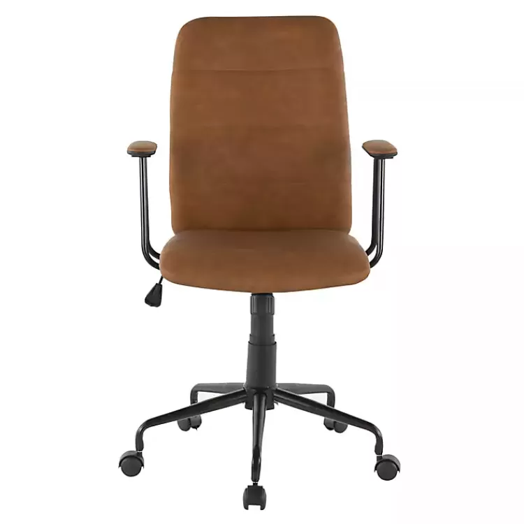 brown_tufted_faux_leather_office_chair_3.webp Tufted Faux Leather Office Chair>Kirklands Home Cheap