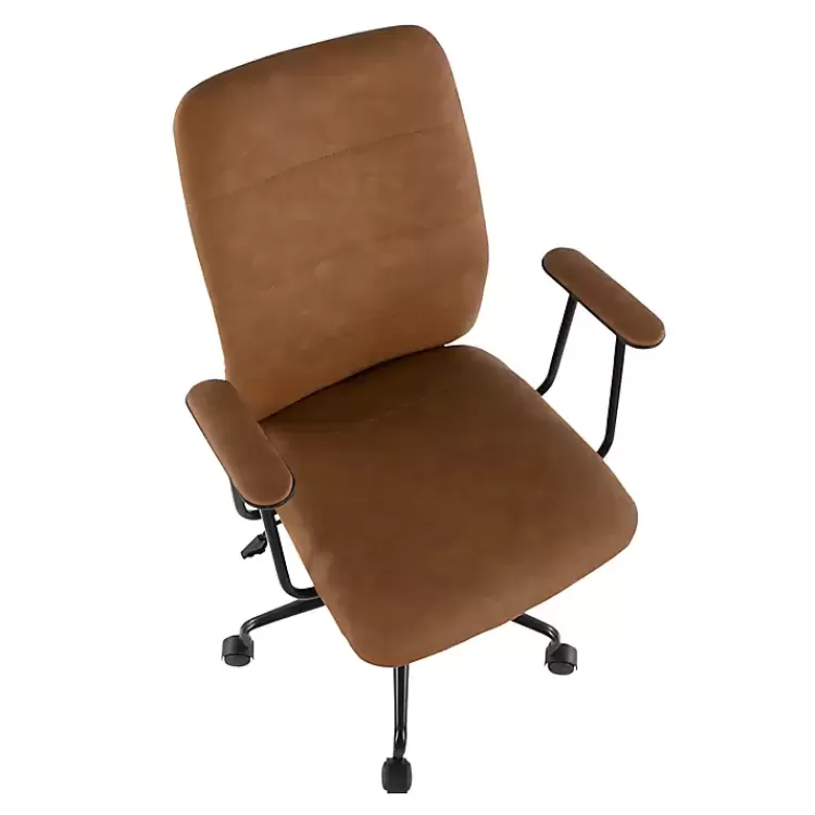 brown_tufted_faux_leather_office_chair_4.webp Tufted Faux Leather Office Chair>Kirklands Home Cheap