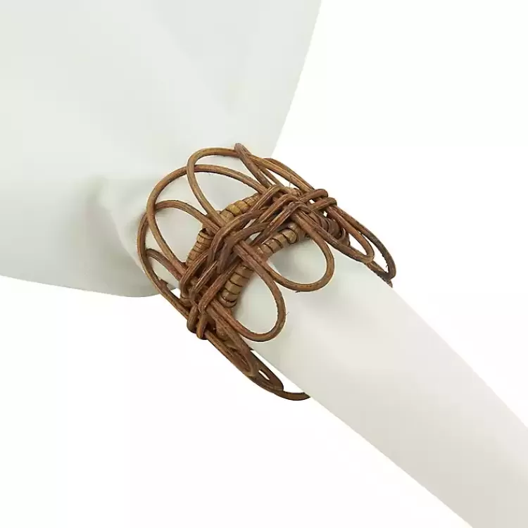 Twisted Rattan Napkin Rings, Set of 4>Kirklands Home Sale