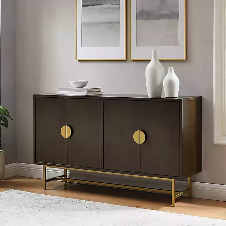 brown_wood__gold_metal_sideboard_4.webp Wood & Gold Metal Sideboard>Kirklands Home Clearance