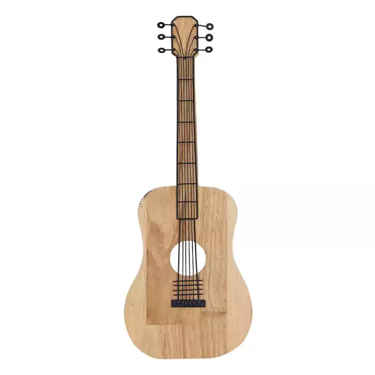 Brown Wood Acoustic Guitar Wall Plaque>Kirklands Home Flash Sale