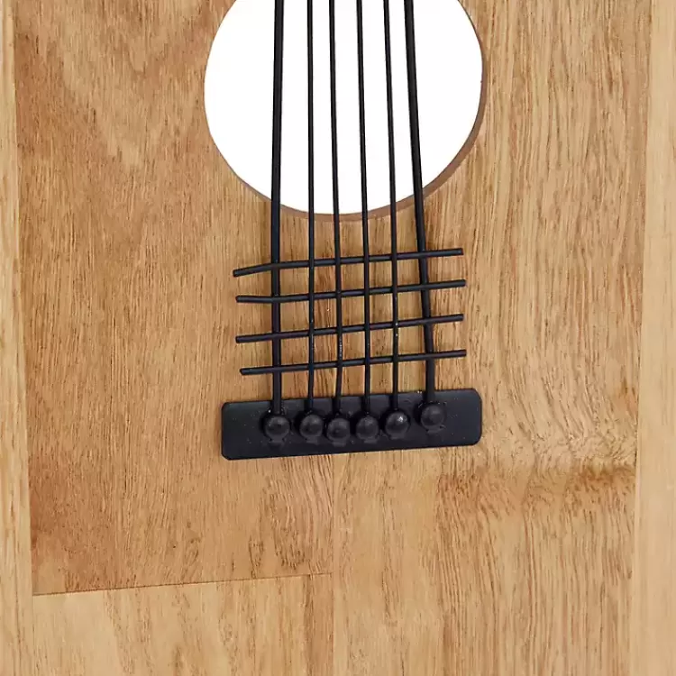 Brown Wood Acoustic Guitar Wall Plaque>Kirklands Home Flash Sale