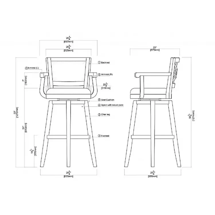 brown_wood_and_faux_leather_swivel_bar_stool_6.webp Wood and Faux Leather Swivel Bar Stool>Kirklands Home New