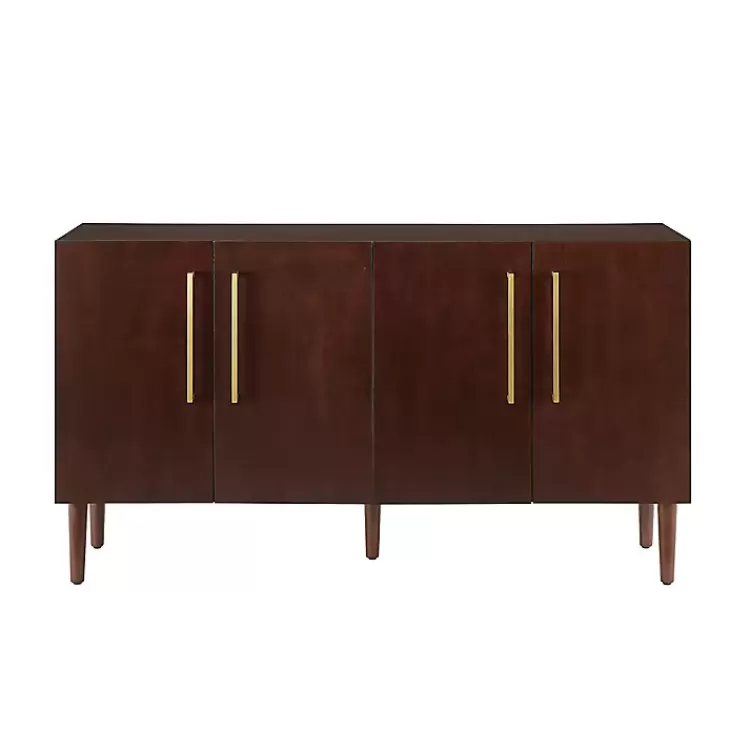 Brown Wood and Gold 4-Door Cabinet>Kirklands Home Shop