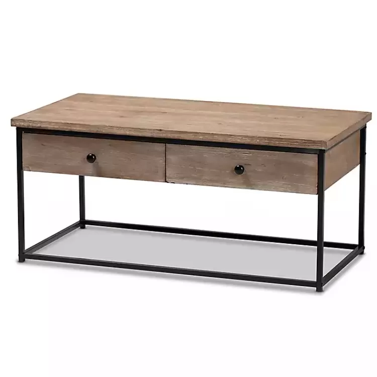 Wood and Metal 2-Drawer Coffee Table>Kirklands Home Cheap