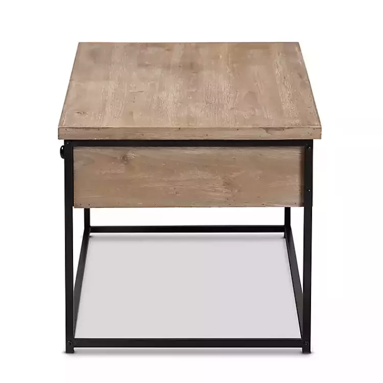 brown_wood_and_metal_drawer_coffee_table_3.webp Wood and Metal 2-Drawer Coffee Table>Kirklands Home Cheap