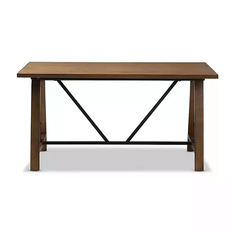 Brown Wood and Metal Linear Base Desk>Kirklands Home Clearance