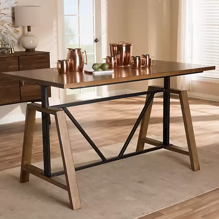 brown_wood_and_metal_linear_base_desk_9.webp Brown Wood and Metal Linear Base Desk>Kirklands Home Clearance