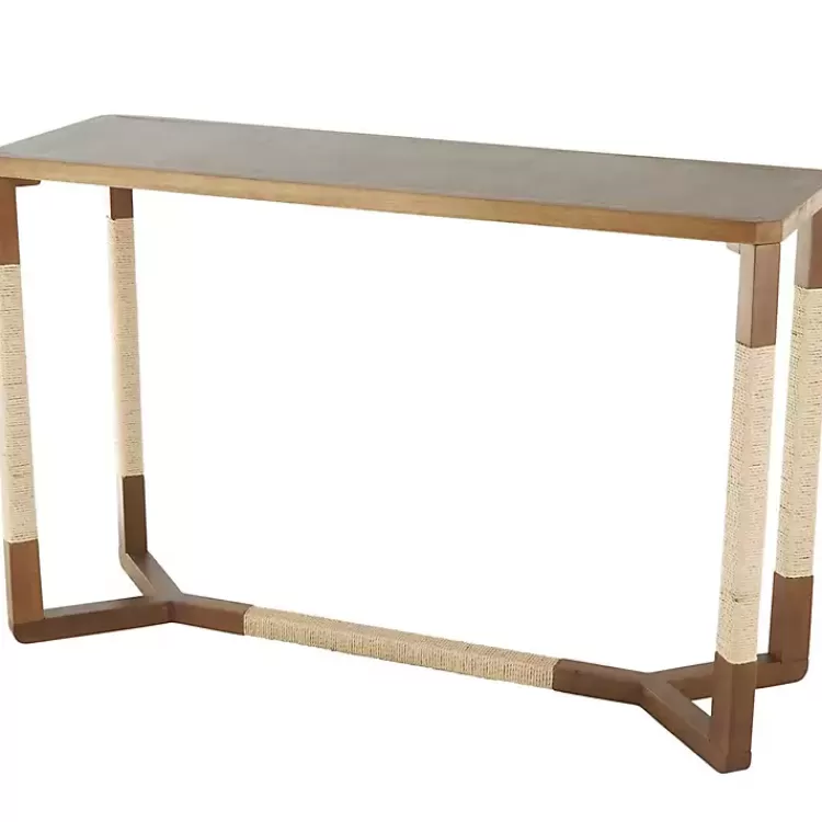 Wood and Rope Geometric Console Table>Kirklands Home Cheap