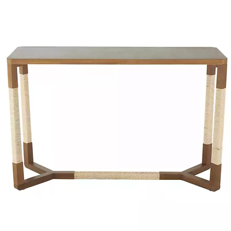 Wood and Rope Geometric Console Table>Kirklands Home Cheap