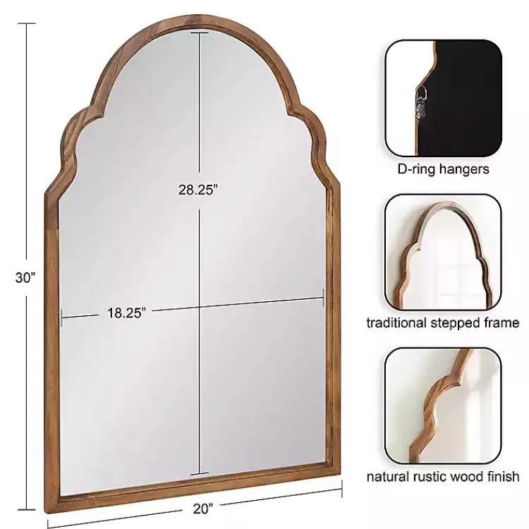 Brown Wood Arch Hogan Wall Mirror>Kirklands Home Store
