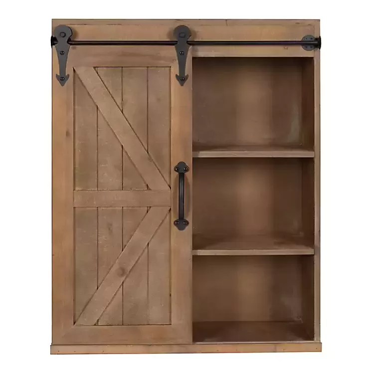 Wood Barn Door 5-Shelf Wall Cabinet>Kirklands Home Fashion