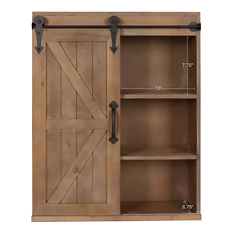 Wood Barn Door 5-Shelf Wall Cabinet>Kirklands Home Fashion