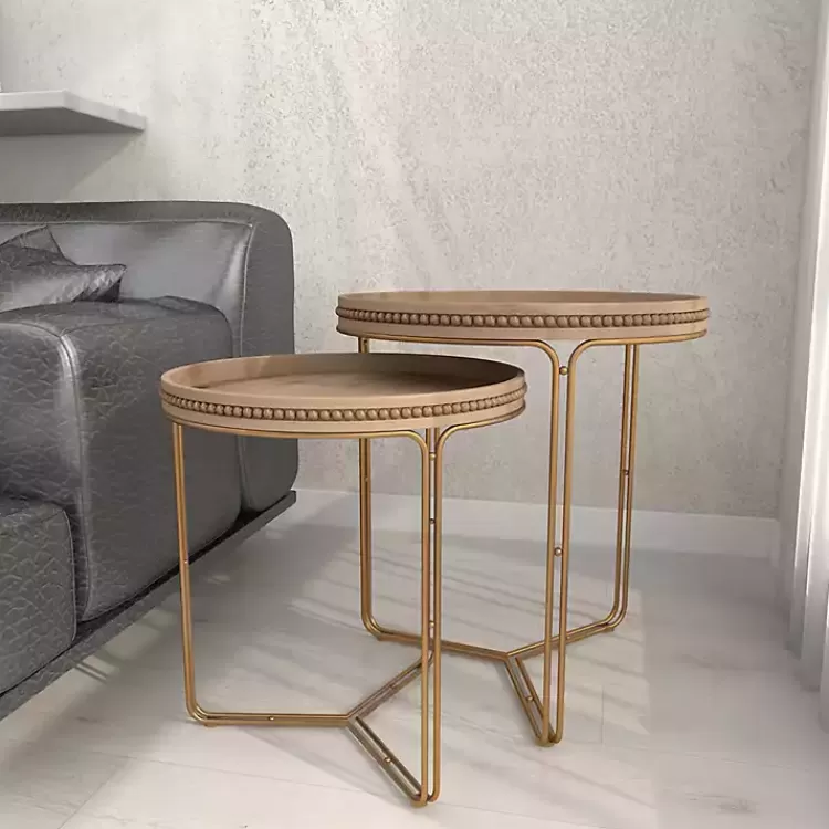 brown_wood_beaded_nesting_side_tables_set_of__10.webp Wood Beaded Nesting Side Tables, Set of 2>Kirklands Home Online