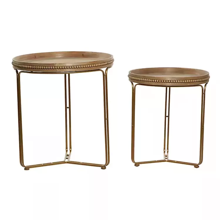 brown_wood_beaded_nesting_side_tables_set_of__6.webp Wood Beaded Nesting Side Tables, Set of 2>Kirklands Home Online