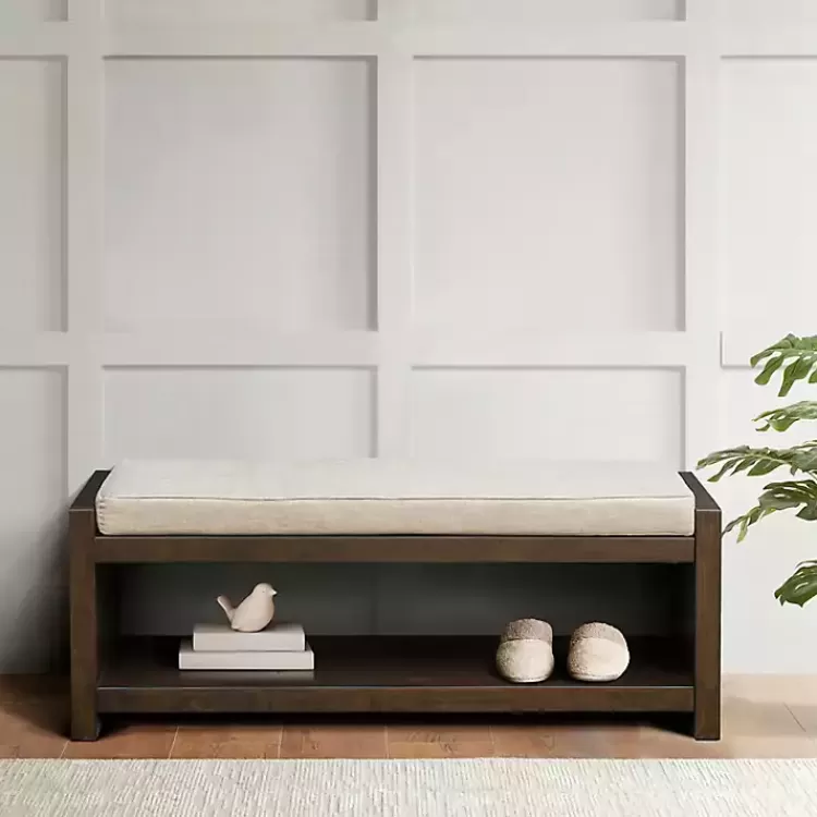 Wood Bench with Cushion>Kirklands Home Best Sale