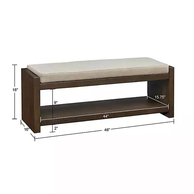 brown_wood_bench_with_cushion_6.webp Wood Bench with Cushion>Kirklands Home Best Sale