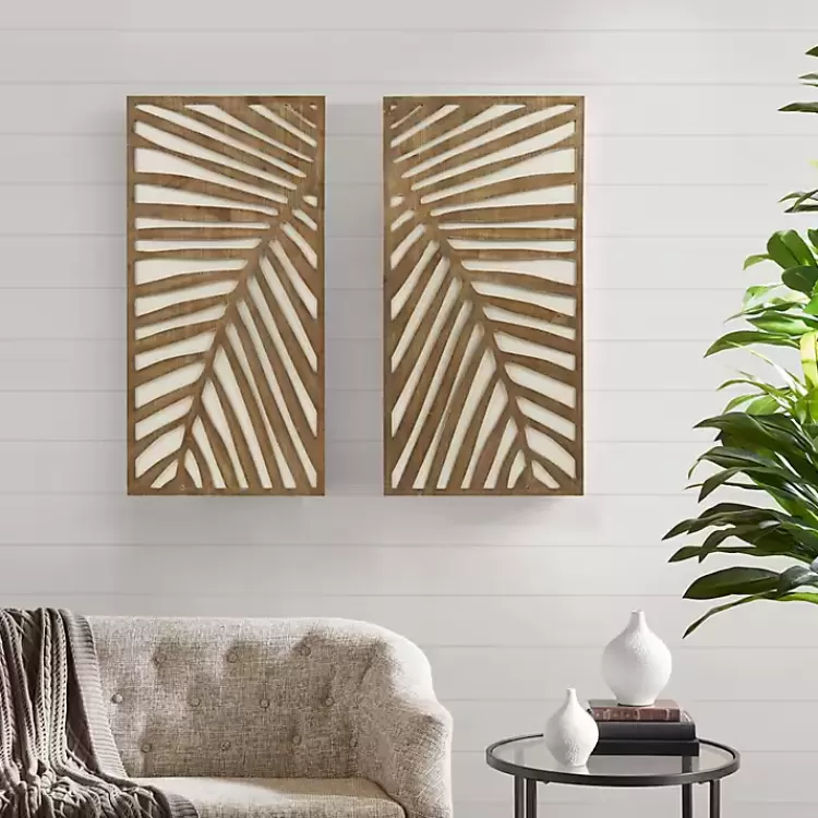 brown_wood_birch_palms_wall_plaques_set_of__2.webp Brown Wood Birch Palms Wall Plaques, Set of 2>Kirklands Home Shop