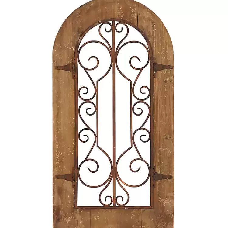Wood Black Metal Scrollwork Wall Plaque>Kirklands Home Cheap