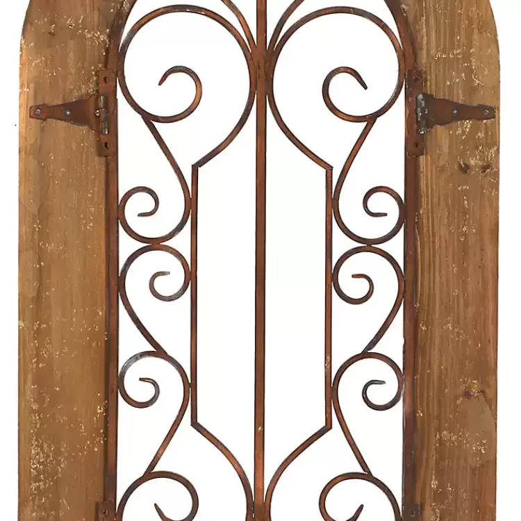 brown_wood_black_metal_scrollwork_wall_plaque_3.webp Wood Black Metal Scrollwork Wall Plaque>Kirklands Home Cheap