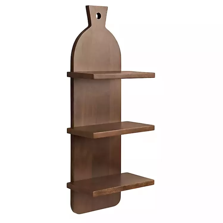 Brown Wood Board Tiered Wall Shelf>Kirklands Home Discount