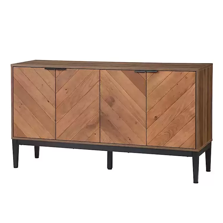 Wood Chevron 4-Door Sideboard>Kirklands Home Clearance