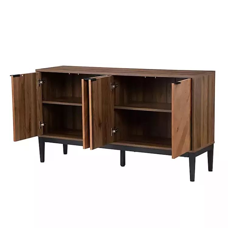 brown_wood_chevron_door_sideboard_3.webp Wood Chevron 4-Door Sideboard>Kirklands Home Clearance