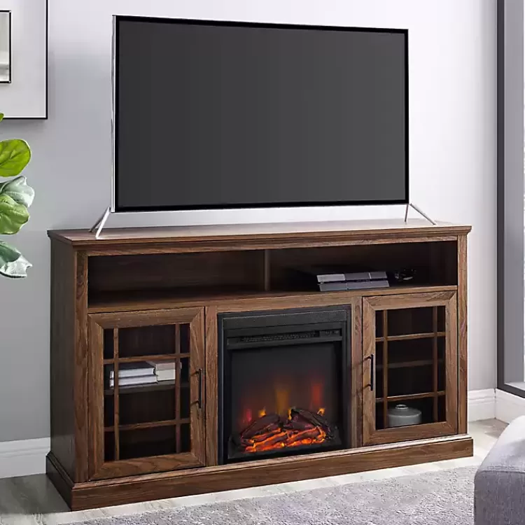 Wood 2-Door LED Fireplace Cabinet>Kirklands Home Cheap